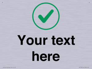 Custom plain background, green tick in circle sign